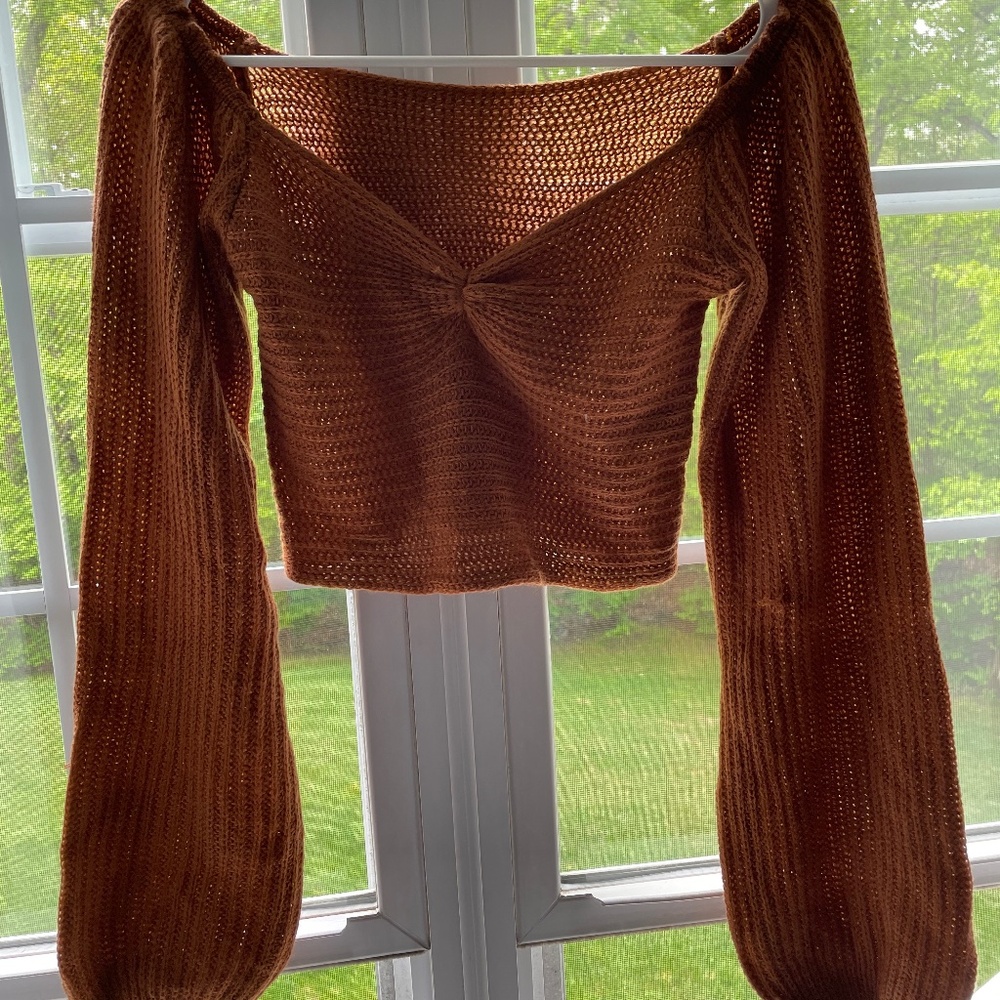 Brown Cropped Sweater